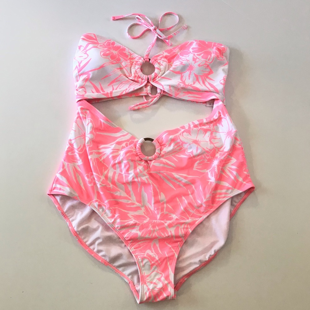 No Boundaries One Piece Tropical Cutout Swimsuit